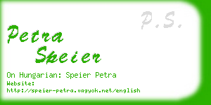 petra speier business card